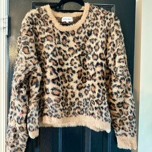 Bella Dahl Leopard Eyelash Sweater Medium